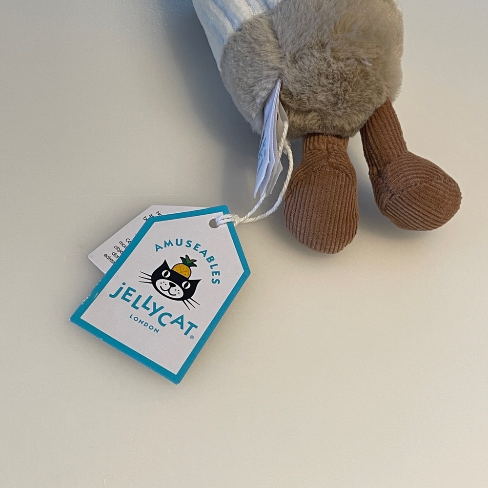 BNWT NEW RARE Jellycat Amuseable Coffee To Go Bag Charm Keyring Chain Beige - Picture 5 of 6